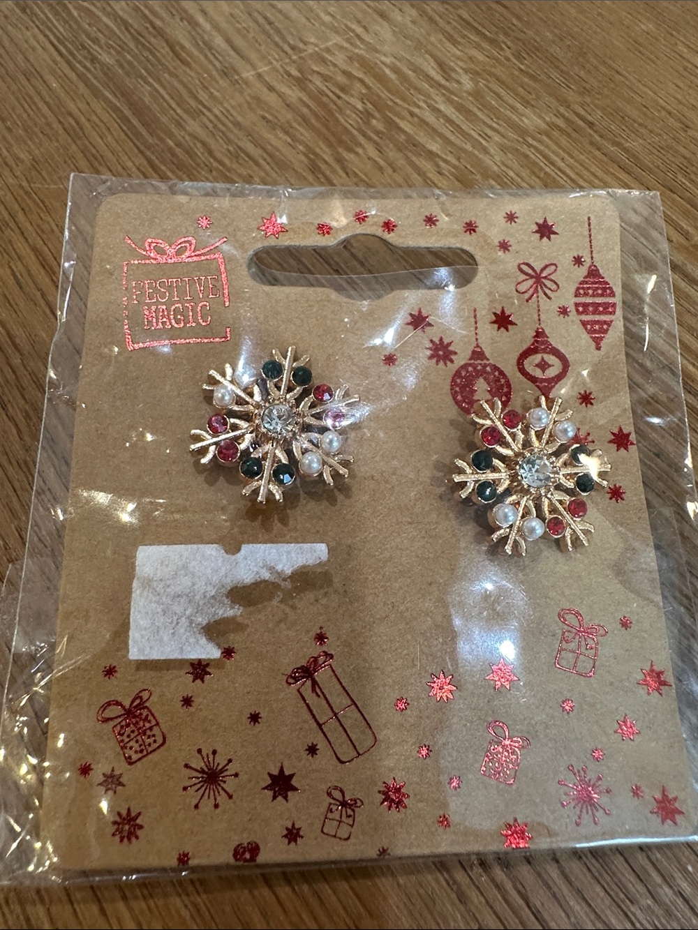 NWT Gold Snowflake Earrings with Multicolor Gems Christmas 🎅🏼 Holidays